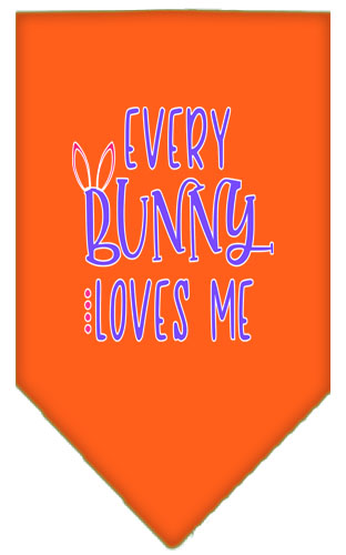 EveryBunny Loves Me Screen Print Bandana Orange Large